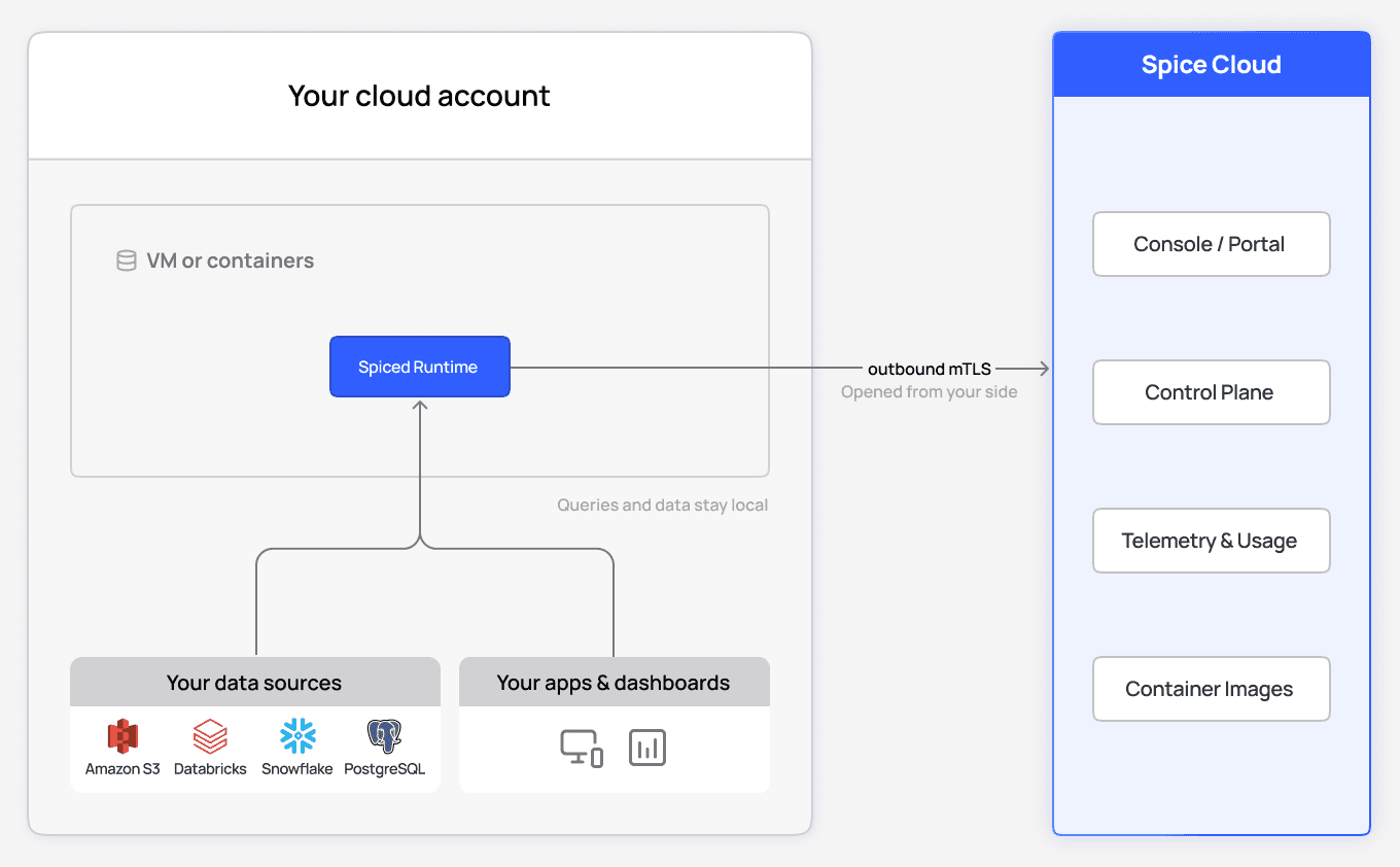 Spice Cloud standalone runtime instances screen