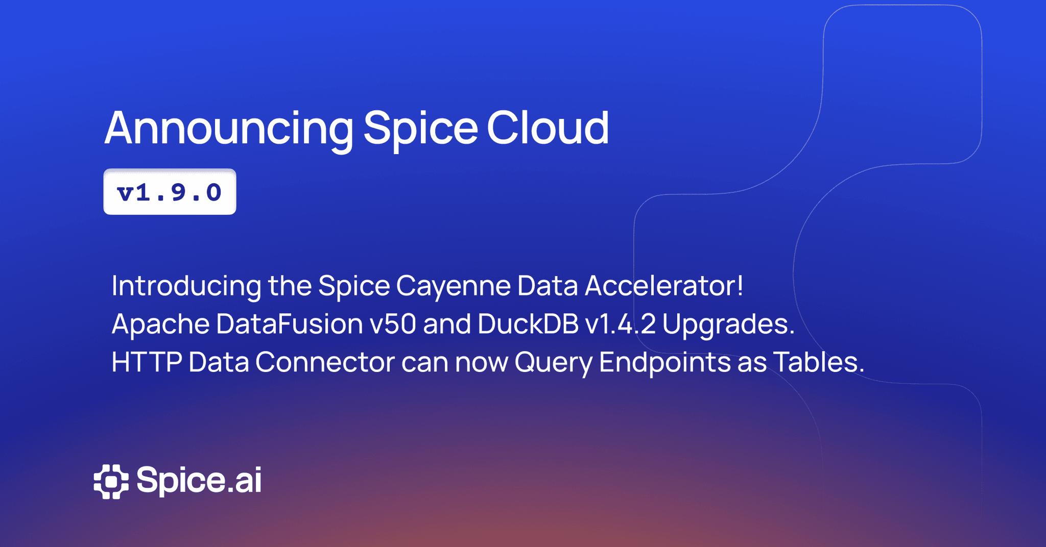 Spice Cloud v1.9.0 update header image