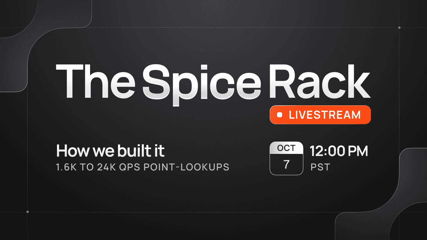 The Spice Rack livestream graphic for How we built it, October 7 at 12:00 PM PST
